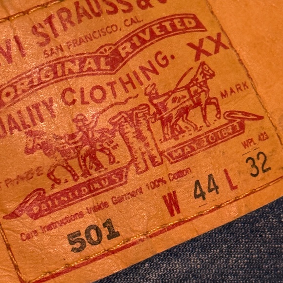 Vintage Men's Levi's 501 Jeans Blue 46 Waist 32 Length Button Fly 90's - Picture 7 of 7